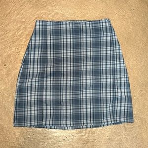 Brandy Melville Blue Plaid Skirt